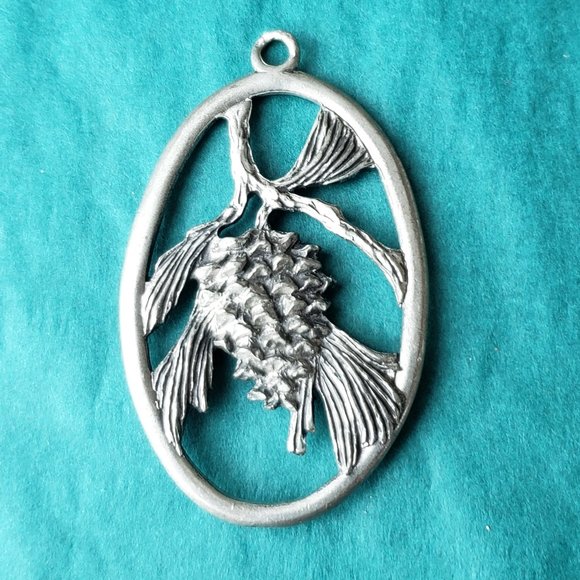 2/15$ Vintage 1993 seagull pewter christmas pine cone  ornament/pendant - Picture 1 of 5